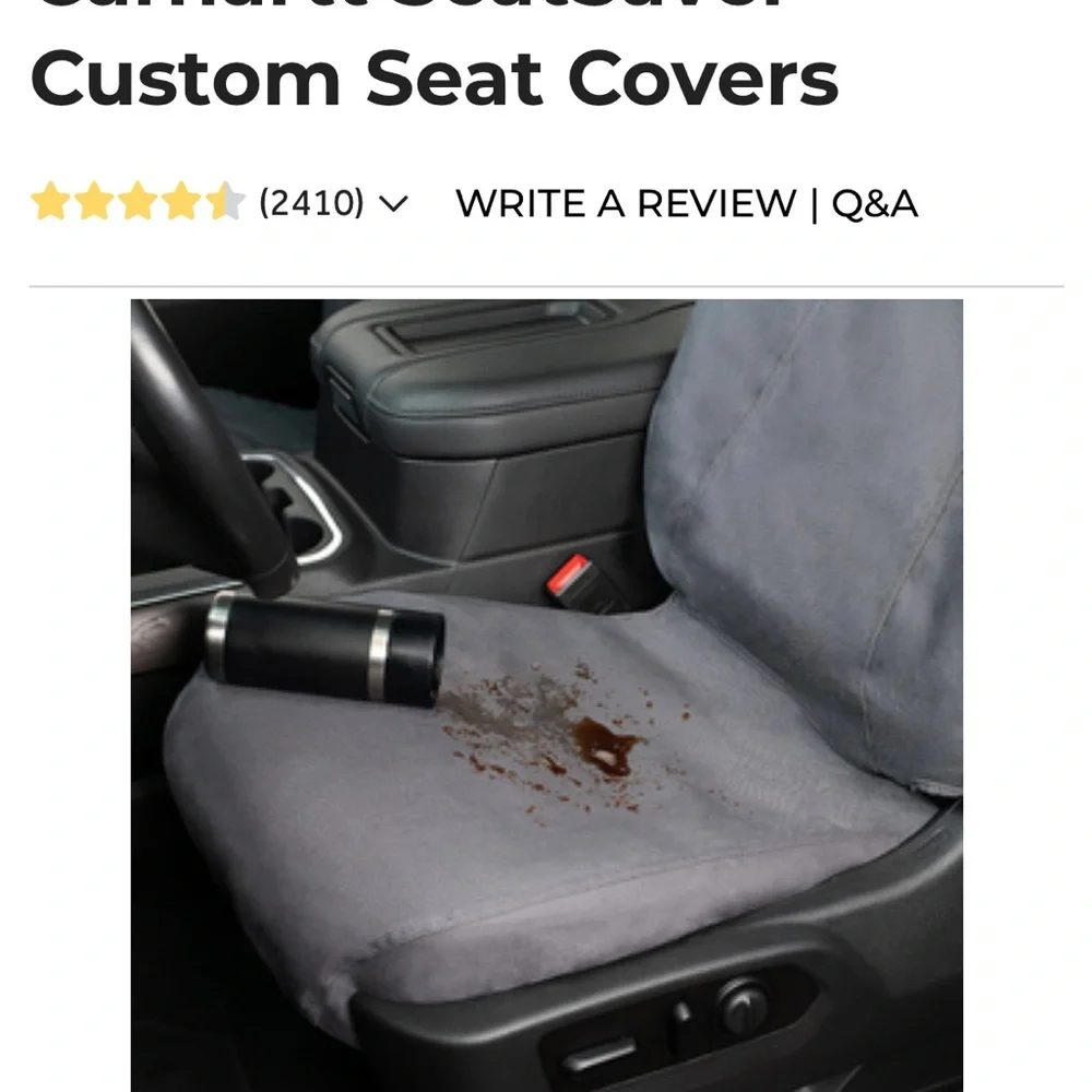 Carhartt Gray Toyota TRD pro front seat covers custom made 2015-2020 - Picture 5 of 5